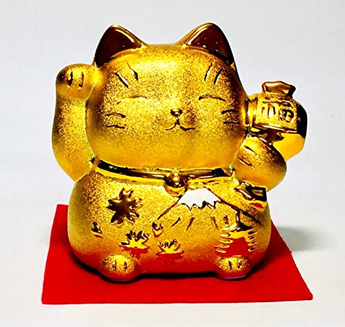 招き猫 陶器製 置物 青磁色 金彩装飾 Amazon.co.jp: 【cerapockke】ジャパン金彩招き猫 MR233陶器 貯金箱